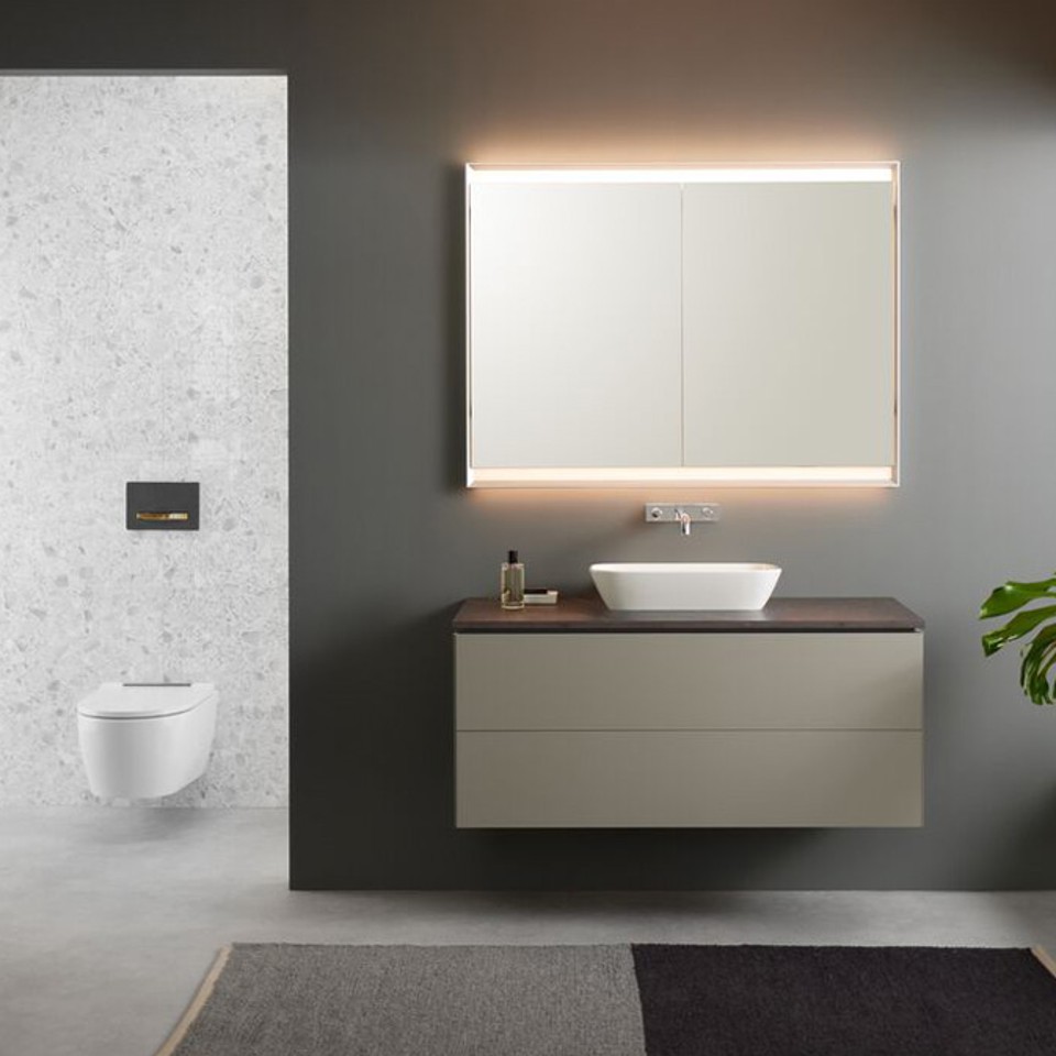 Meuble bas de salle de bain armoire toilette avec 1 tiroir et 1