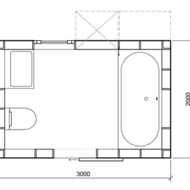 Plan de la salle de bains imaginée par Nimi Attanayake, 