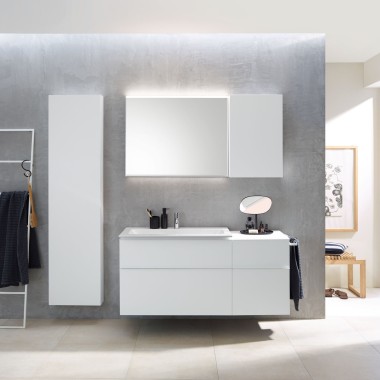 Combinaison lavabo Geberit iCon avec meuble blanc (© Geberit)