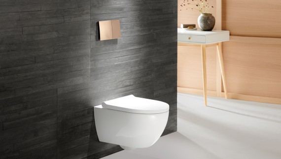 WC Acanto avec TurboFlush et plaque de déclenchement Sigma70 (© Geberit) WC Acanto avec TurboFlush et plaque de déclenchement Sigma70 (© Geberit)