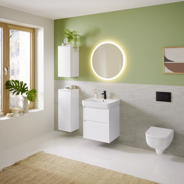 Idée salle de bains dotée de produits de la collection Geberit Renova