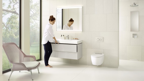La hauteur d'installation des différents éléments de la salle de bains a son importance – pour les grands comme pour les petits