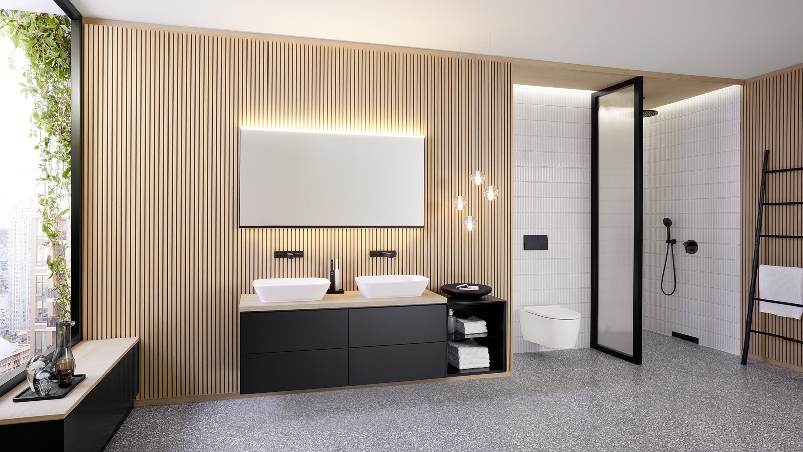 Grande salle de bains avec Geberit ONE Grande salle de bains avec Geberit ONE