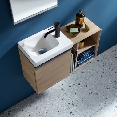Lavabo de salle de bains Geberit iCon avec armoire pour la salle de bains des invités Lavabo de salle de bains Geberit iCon avec armoire pour la salle de bains des invités