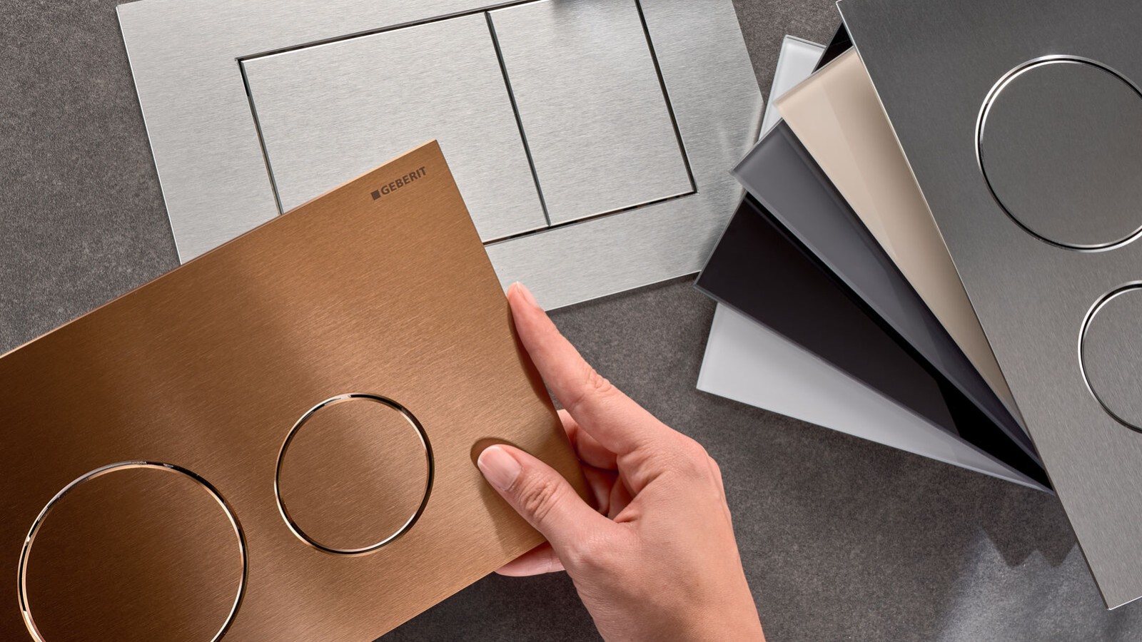 Geberit Sigma40 plaques de déclenchement en différentes surfaces et formes