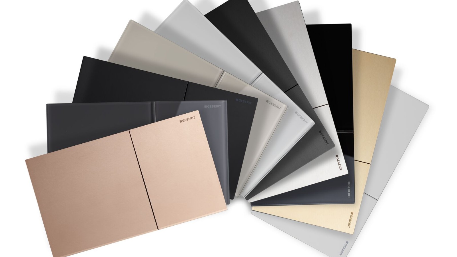 Diversité des surfaces de la plaque de déclenchement Geberit Sigma70 Diversité des surfaces de la plaque de déclenchement Geberit Sigma70