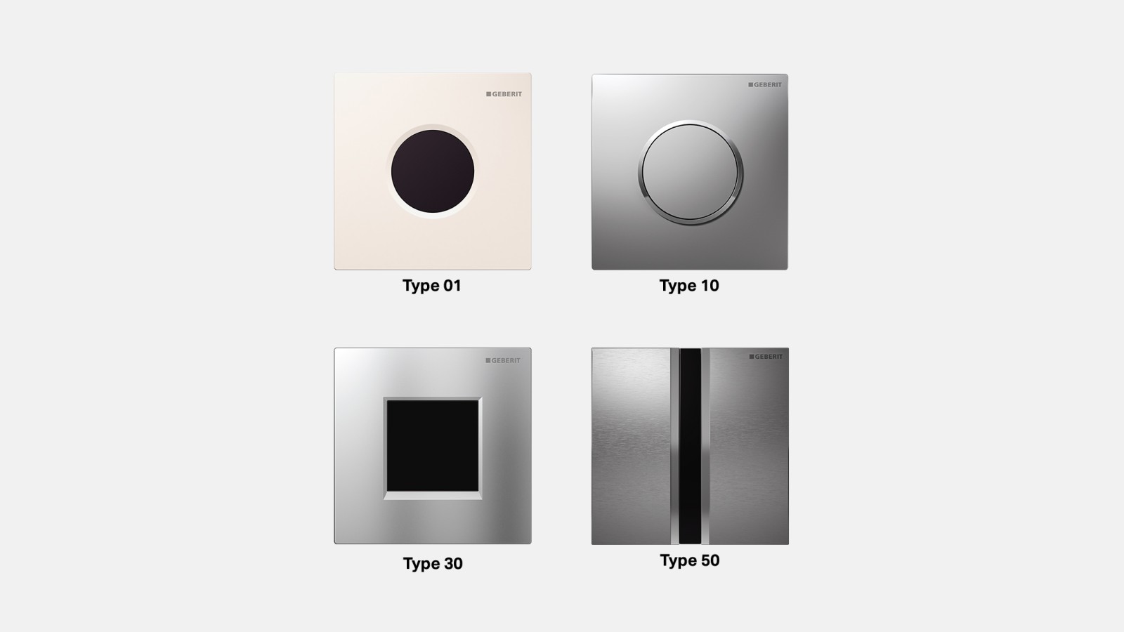 Plaques de déclenchement infrarouges et manuelles pour urinoirs Geberit