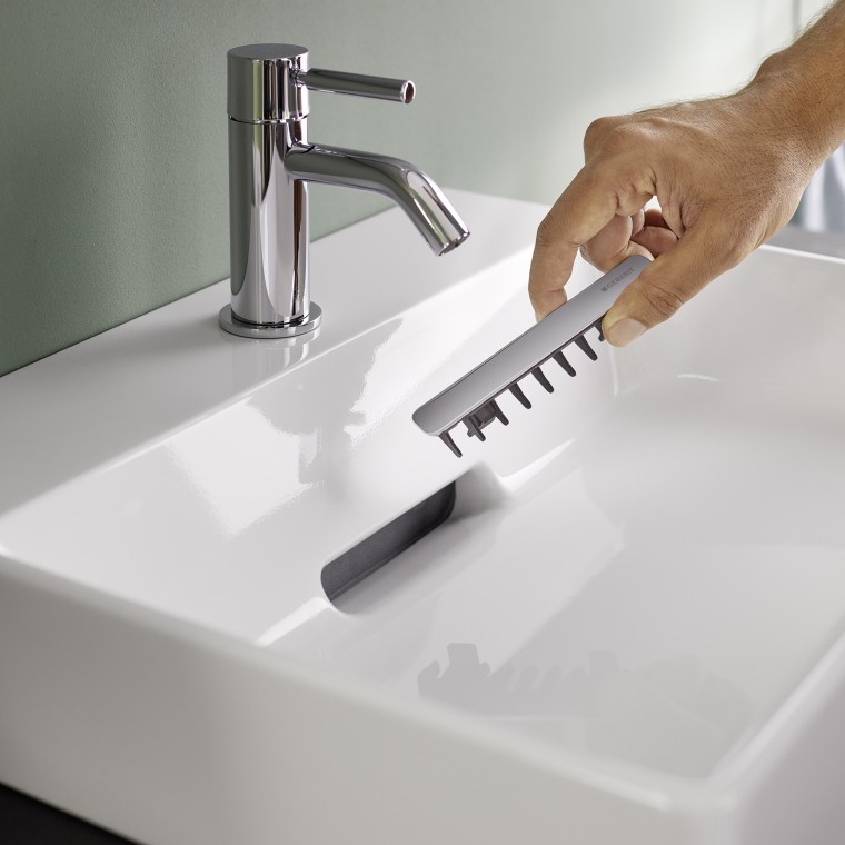 Bonde de lavabo CleanDrain avec filtre à cheveux intégré Bonde de lavabo CleanDrain avec filtre à cheveux intégré