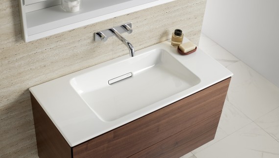 Meuble de lavabo Geberit ONE en noyer Meuble de lavabo Geberit ONE en noyer