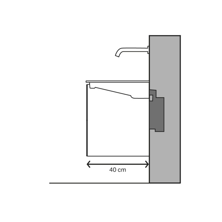 Lavabo à faible encombrement Lavabo à faible encombrement