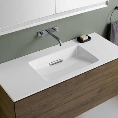 Lavabo pour meuble Geberit ONE avec plage de dépose latérale