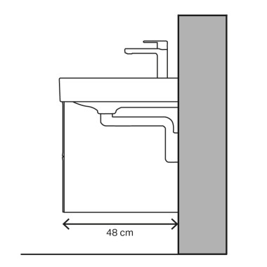 Lavabo à évacuation verticale