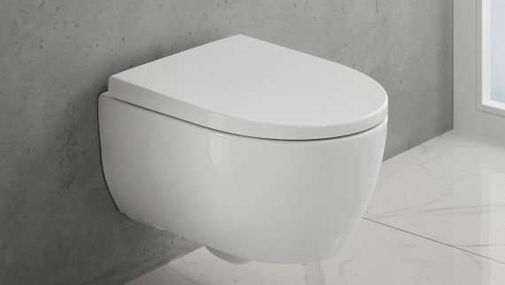 Cuvette de WC suspendue de la collection Geberit iCon (© Geberit)