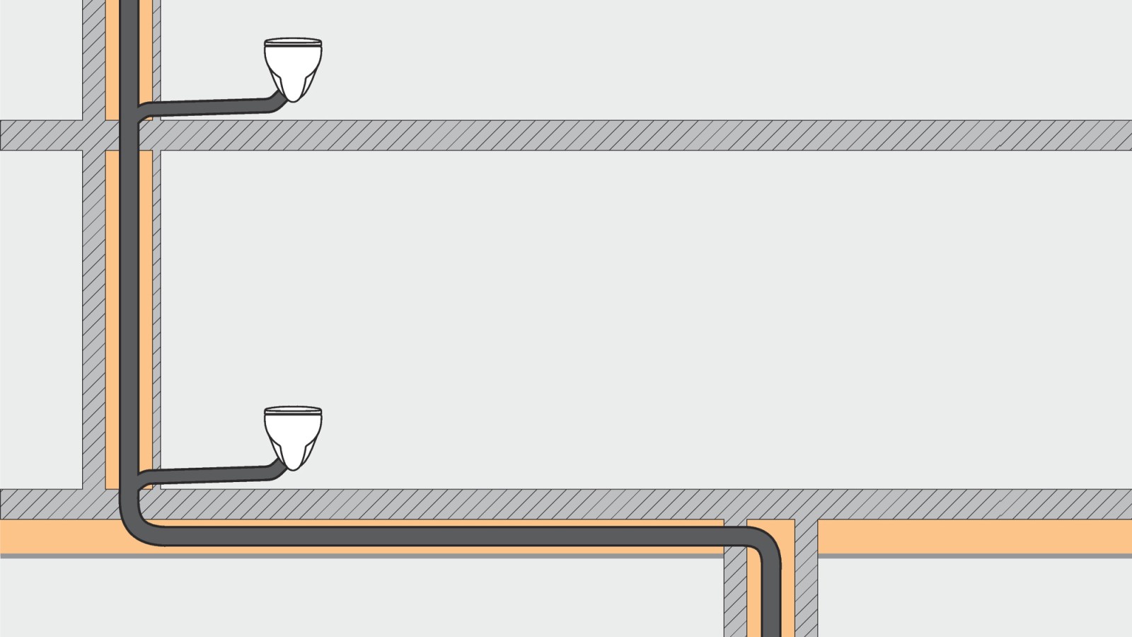 Le système d’évacuation avec Geberit SuperTube nécessite moins de place et offre plus de liberté lors de la planification. Le système d’évacuation avec Geberit SuperTube nécessite moins de place et offre plus de liberté lors de la planification.