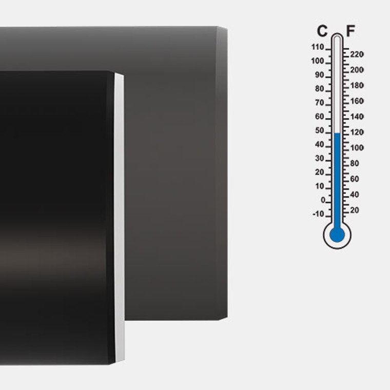 Geberit Silent-PP offre une excellente résistance à la température grâce à la faible dilatation linéaire du matériau PP-MD. Geberit Silent-PP offre une excellente résistance à la température grâce à la faible dilatation linéaire du matériau PP-MD.
