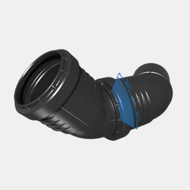 Aide à l'alignement : le marquage 30° sur les raccords Geberit Silent-PP