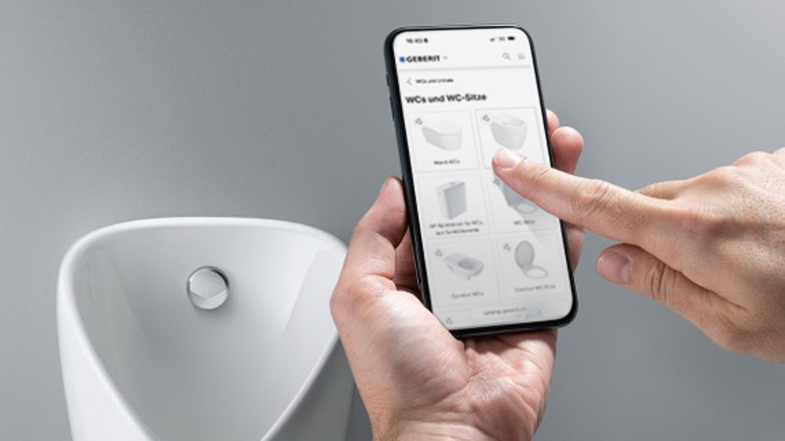 Capture d’écran catalogue de produits Geberit