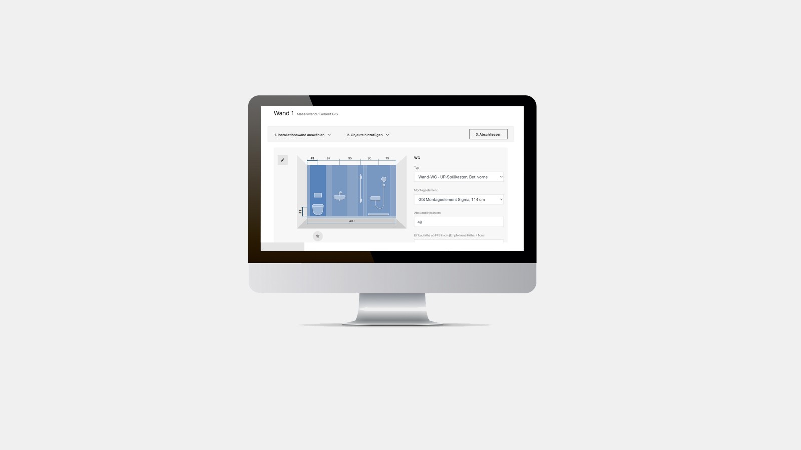 Calculateur Geberit GIS/Duofix de Geberit Calculateur Geberit GIS/Duofix de Geberit