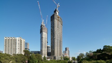 Les deux 180 George Towers incarnent la densification de la banlieue de Sydney (© Michael Curwood & Adam Powell)