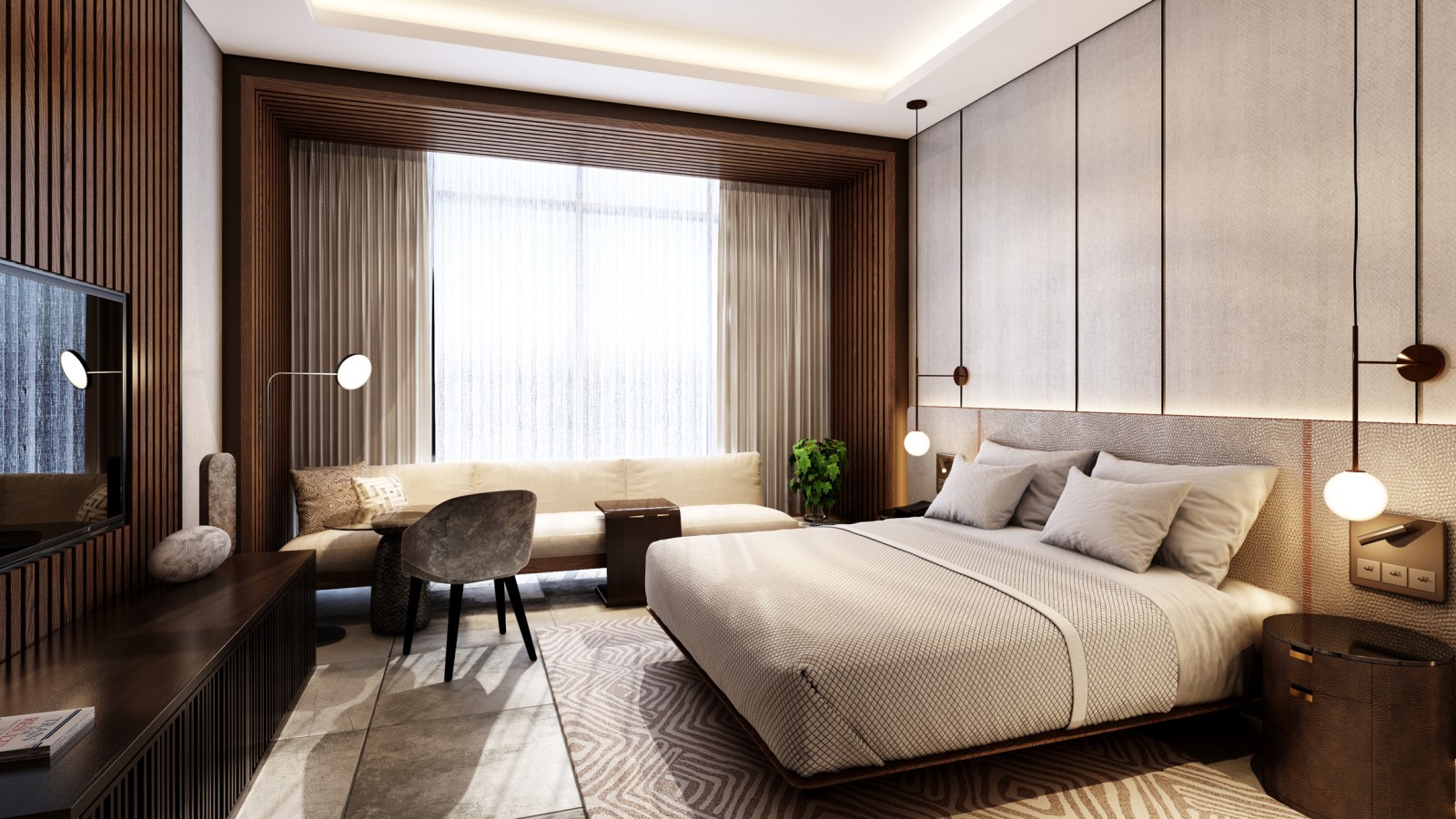 Les chambres d’hôtel sont simples, modernes et équipées de divers produits Geberit (© MMAC Dubai)