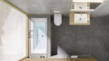 Salle de bains avec petit plan