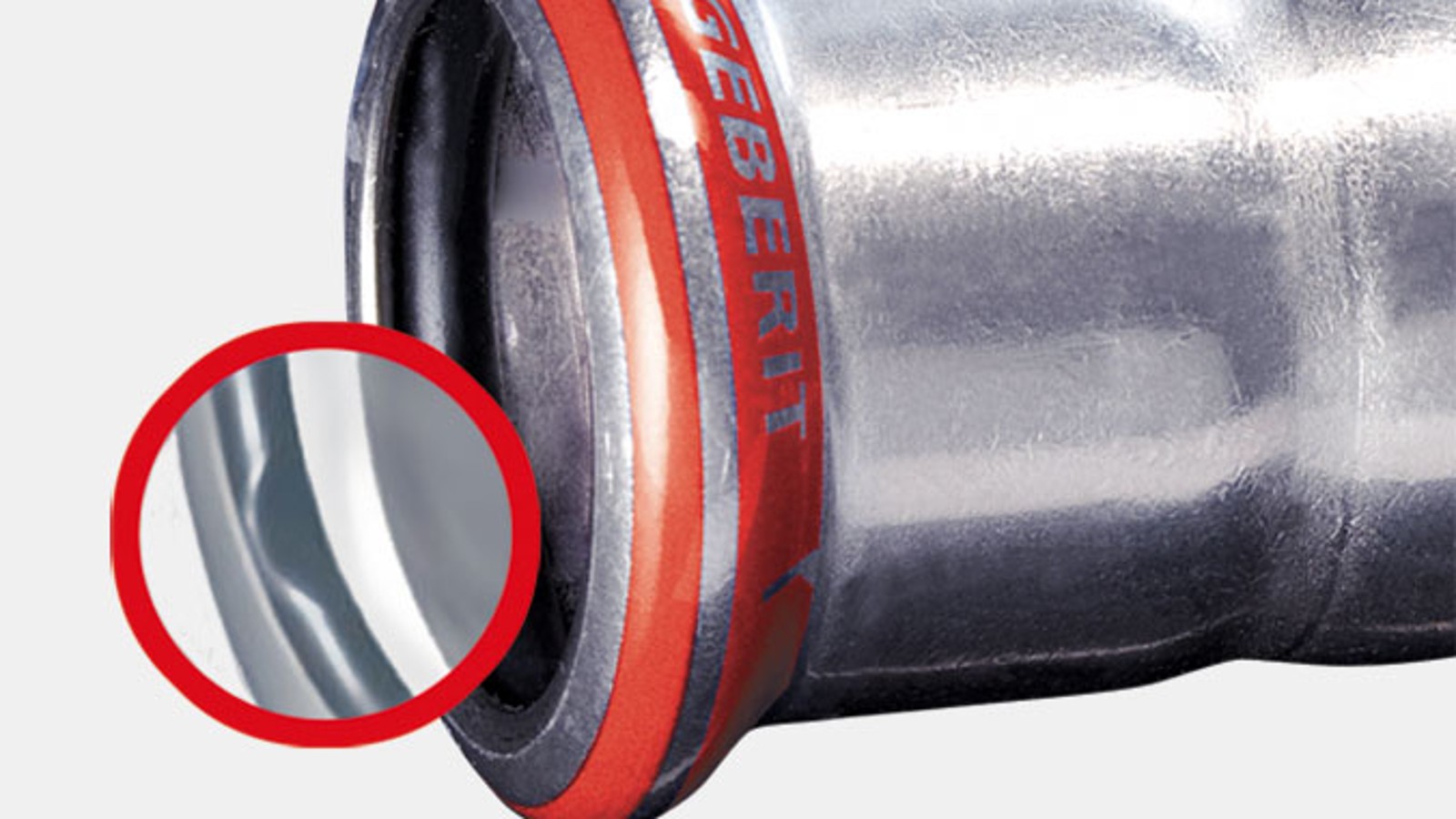 Raccord Geberit Mapress Acier Carbone avec indicateur de sertissage rouge et joint torique noir Raccord Geberit Mapress Acier Carbone avec indicateur de sertissage rouge et joint torique noir