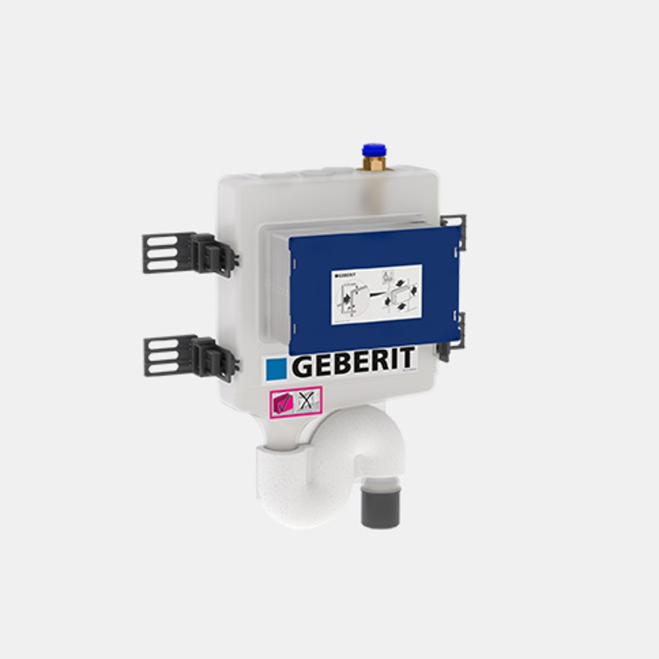 Rinçage forcé hygiénique Geberit HS30 installé sur la colonne montante Rinçage forcé hygiénique Geberit HS30 installé sur la colonne montante