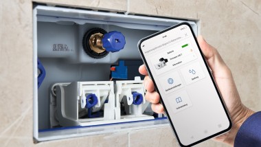 Réglage de l'unité de rinçage hygiénique Geberit HS05 via l'application Geberit Control.