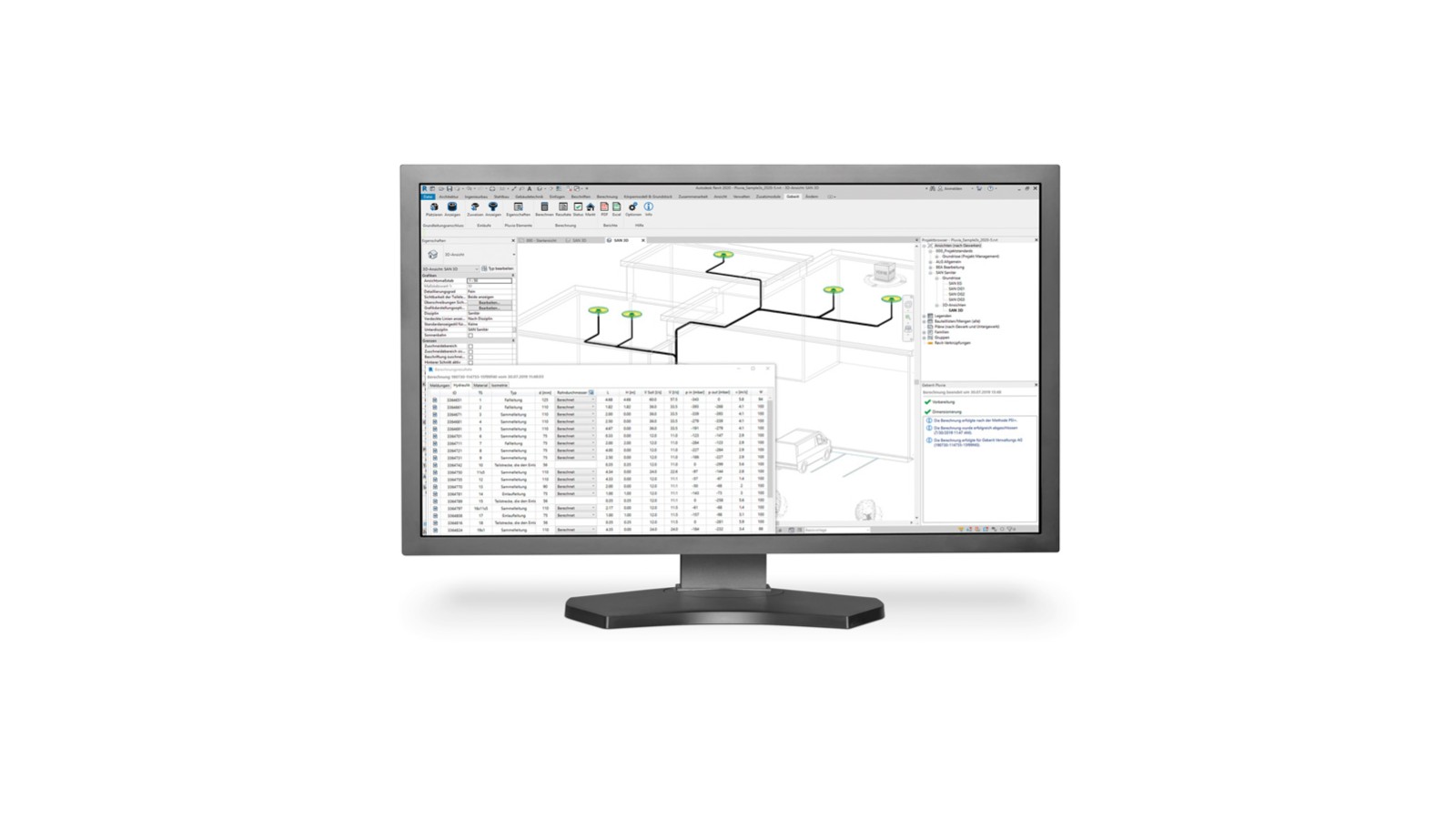 Capture d'écran d'une demande de calcul de Pluvia Capture d'écran d'une demande de calcul de Pluvia