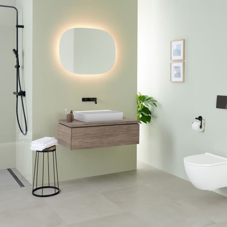 Le miroir de forme ovale Option (© Geberit) Le miroir de forme ovale Option (© Geberit)