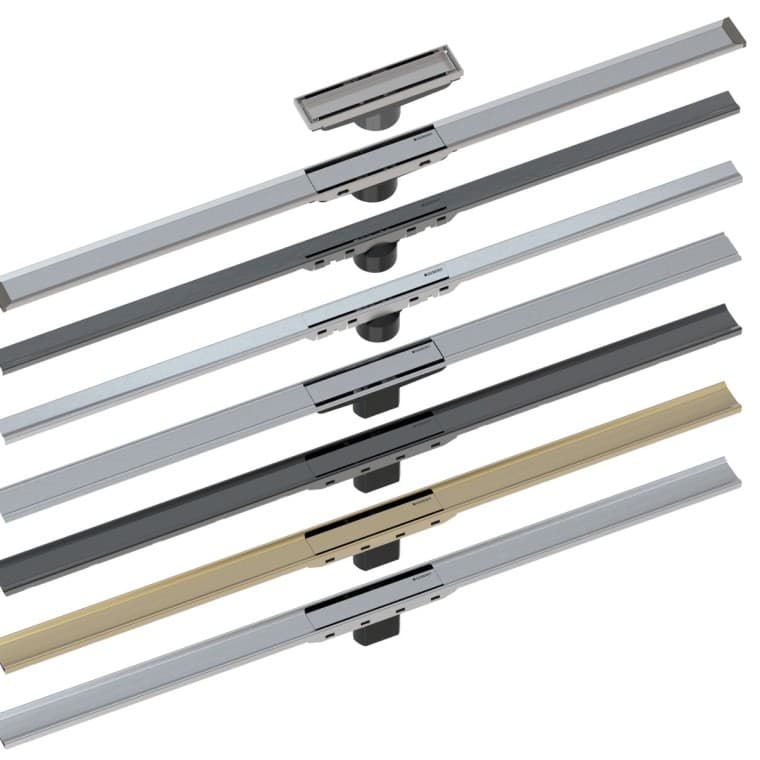 Vue d'ensemble des siphons de douche Geberit CleanLine Vue d'ensemble des siphons de douche Geberit CleanLine