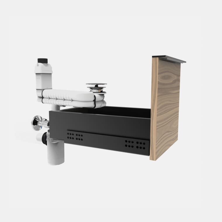 Drain with invisible overflow Drain with invisible overflow