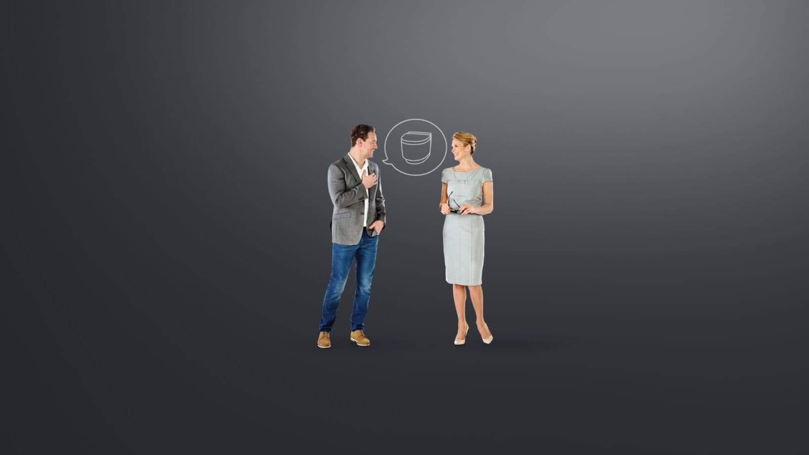 Un homme et une femme en conversation Un homme et une femme en conversation