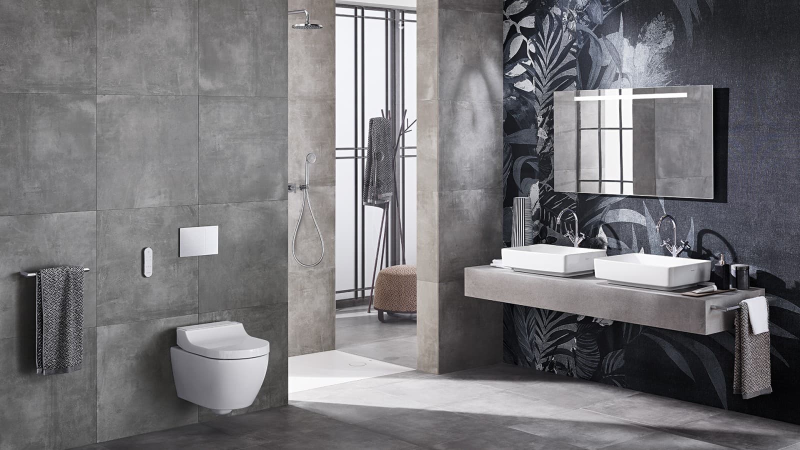 Salle de bains avec Geberit AquaClean Laïta Salle de bains avec Geberit AquaClean Laïta