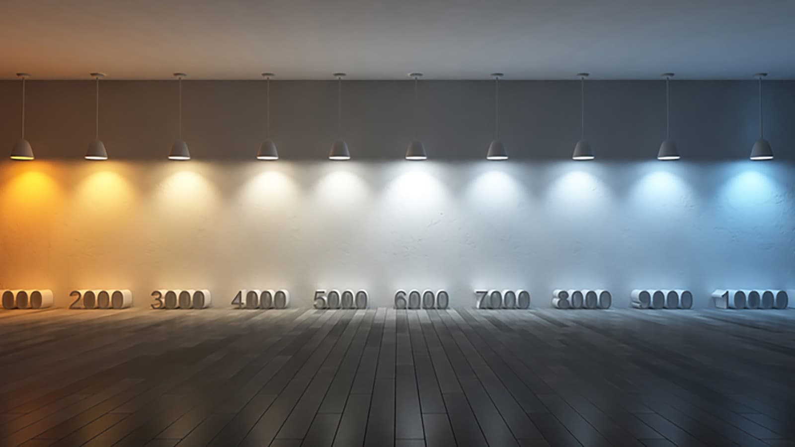 Illustration de la température de couleur avec différentes valeurs en kelvin (© iStock.com/SuriyaKK) Illustration de la température de couleur avec différentes valeurs en kelvin (© iStock.com/SuriyaKK)