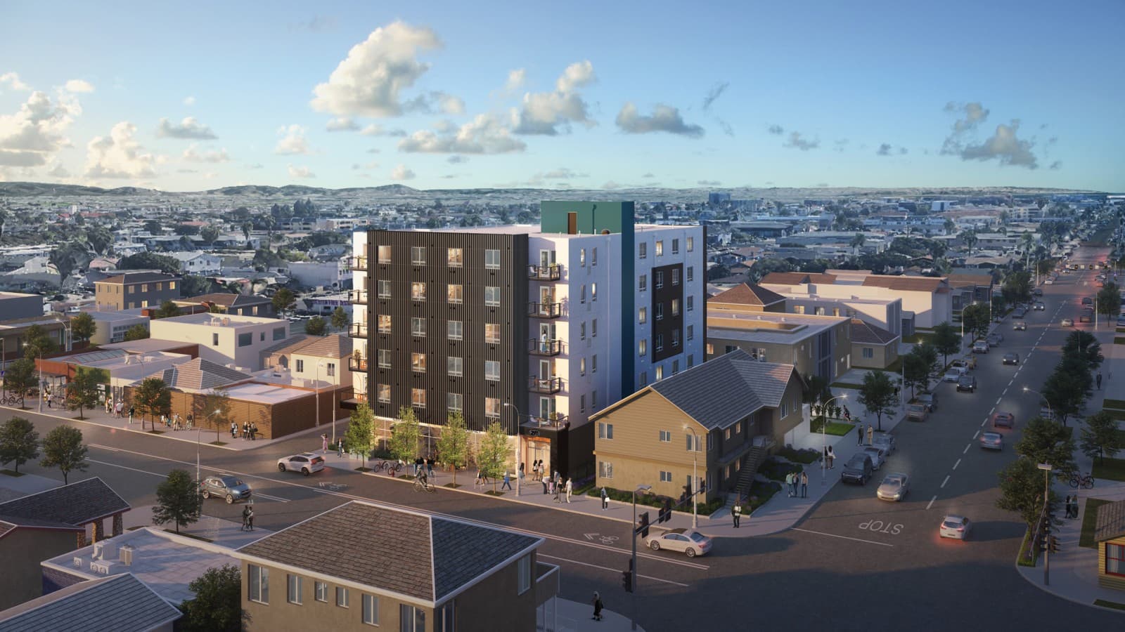 Représentation d’un projet de construction préfabriquée aux États-Unis. (© Geberit) Représentation d’un projet de construction préfabriquée aux États-Unis. (© Geberit)