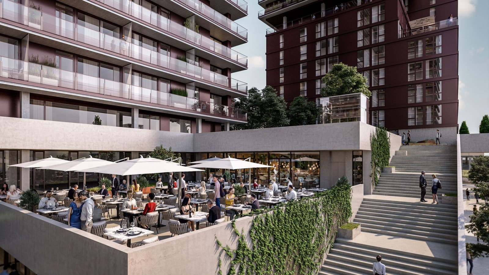 Terrasses en toiture en surplomb et gastronomie sont de la partie.© Soravia Terrasses en toiture en surplomb et gastronomie sont de la partie.© Soravia