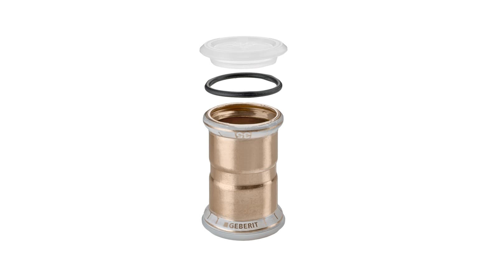 Raccord Geberit Mapress cuivre avec indicateur de sertissage blanc Raccord Geberit Mapress cuivre avec indicateur de sertissage blanc