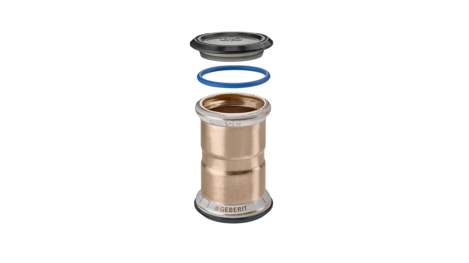Cuivre Geberit Mapress, FKM bleu : pour une utilisation avec des fluides contenant de l'huile Cuivre Geberit Mapress, FKM bleu : pour une utilisation avec des fluides contenant de l'huile